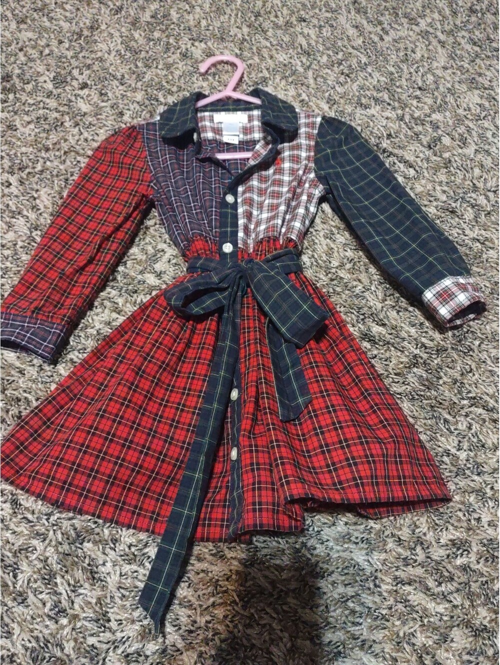 Girls Ralph Lauren Plaid button dress size 18 months